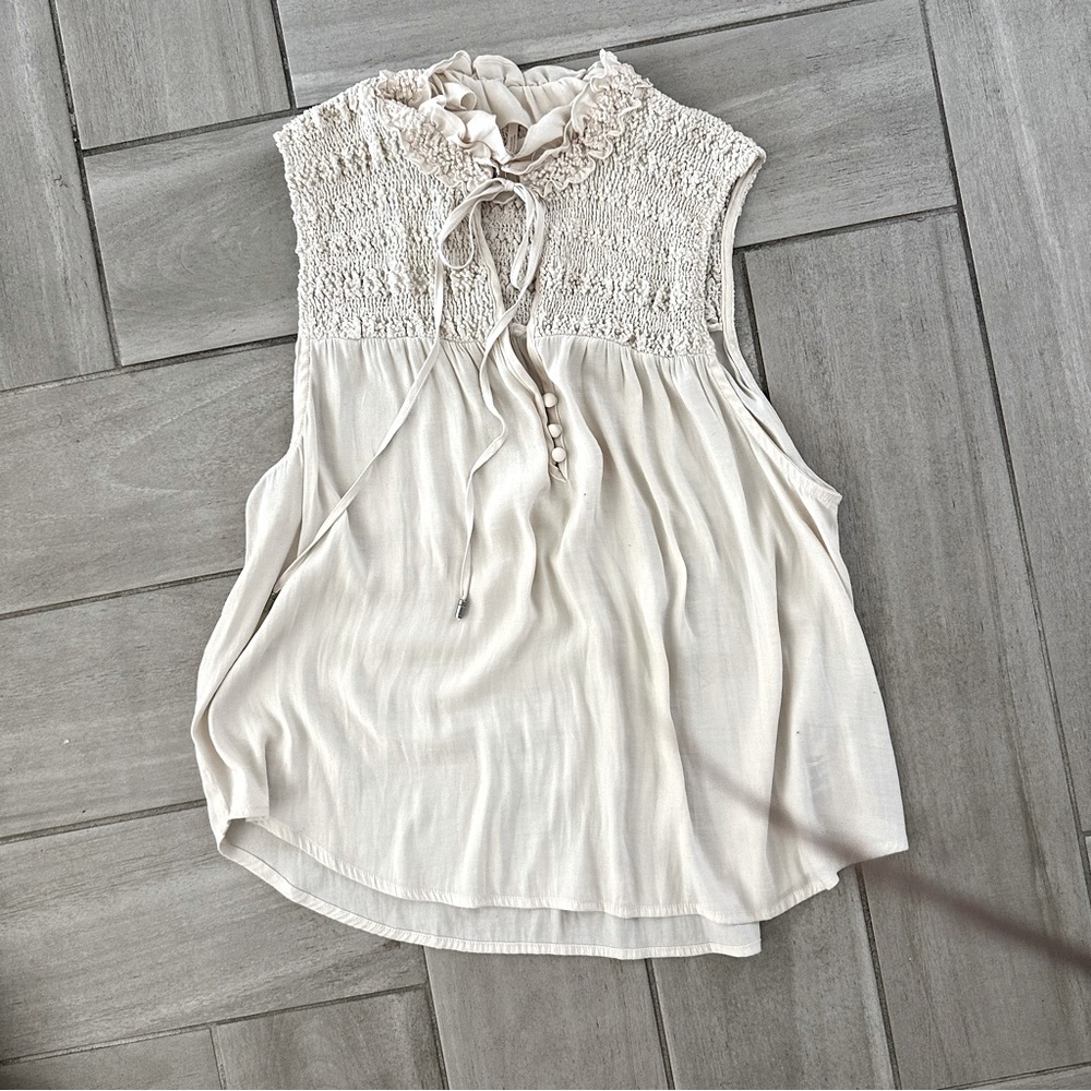 Free People Tie Front Blouse